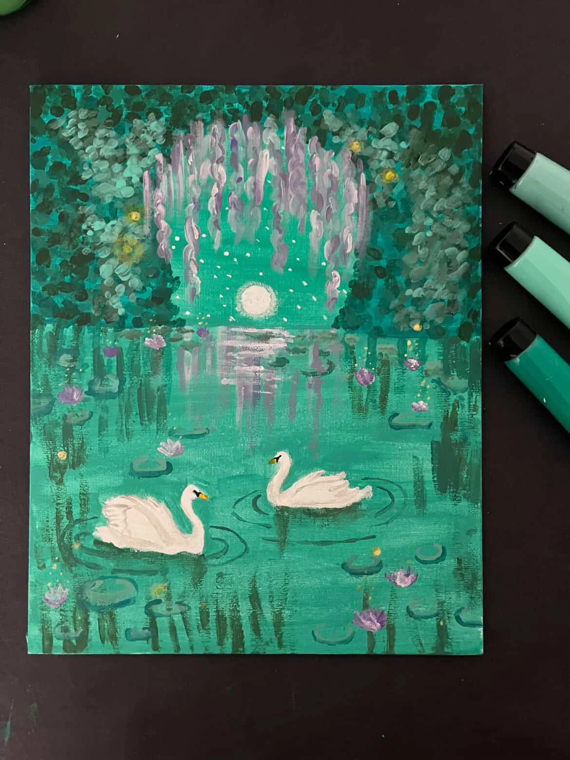 Peinture acrylique - Cygne