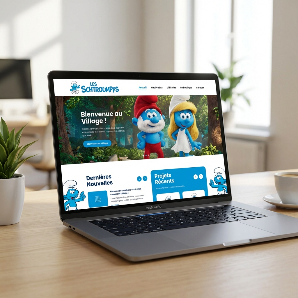 Mockup site Les Schtroumpfs