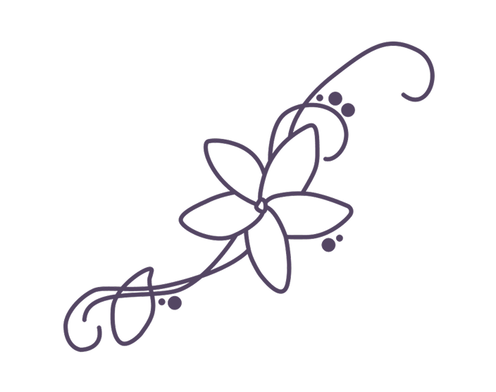 tracé fleur violette